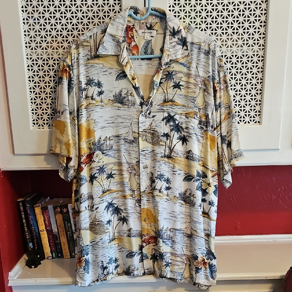 Vintage Pierre Cardin Tropical Print Men's Shirt